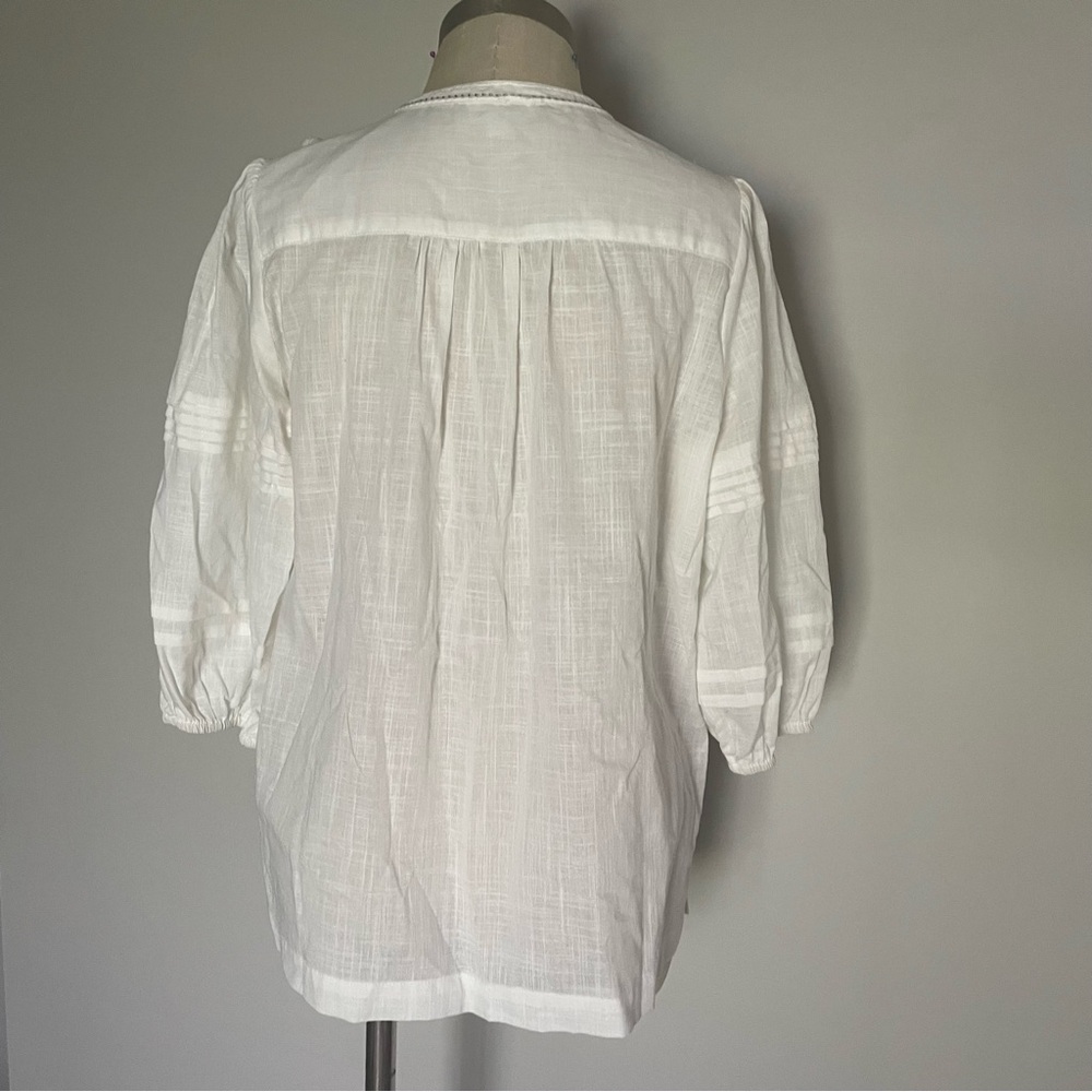 Piper & Scoot White Embroidered Top Size S - image 4
